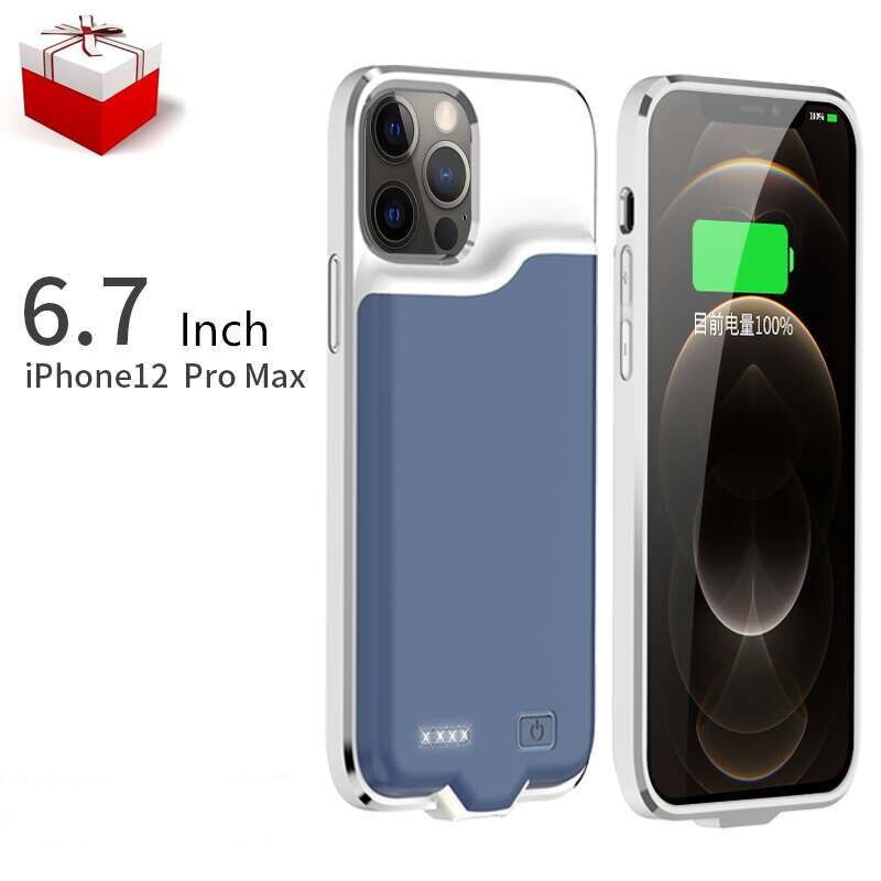 Funda con cargador de batería para iphone 12 Pro, carcasa fina con cargador inteligente, funda con batería para iphone 12 Mini 12 Pro Max: blue-12promax