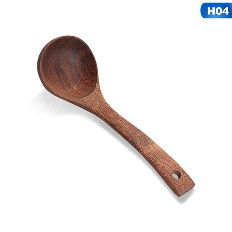 5 Types Thai Style Wooden Turner Spatula Rice Spoon Big Soup Scoop For Cooking Wood Kitchen Cooking Utensils Supplies: H04