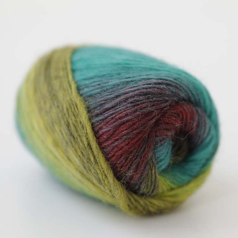 Fil de laine 100% couleur arc-en-ciel, pour tricoter à la main, épaisseur tissée à la main, fil de laine, châle de Crochet, 50 g/boule