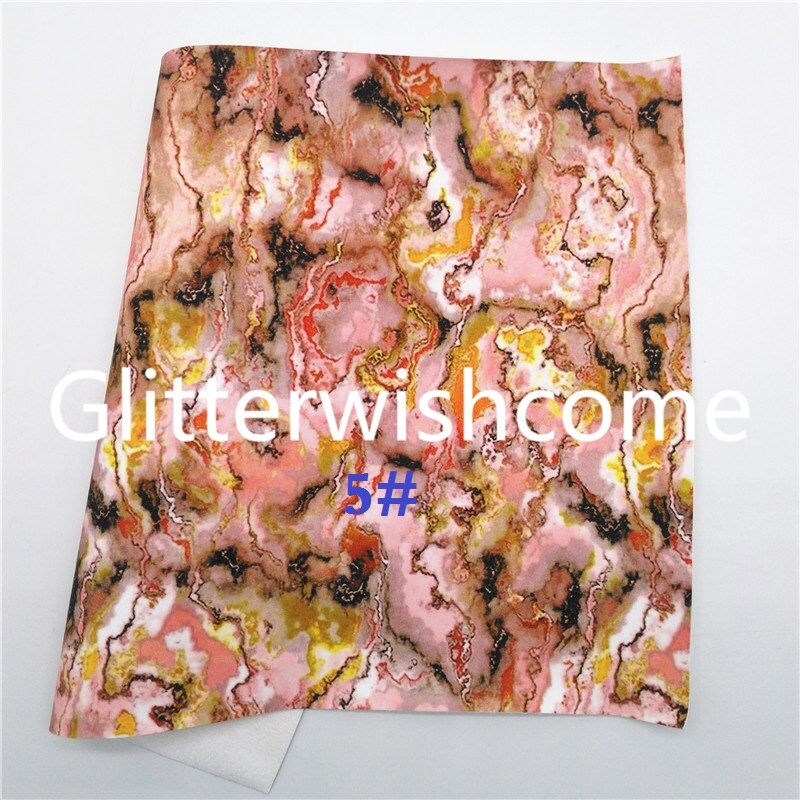 Glitterwishcome 21 x 29cm a4 størrelse syntetisk læder, marmorprintet kunstlæder stof vinyl til buer , gm807b: 5