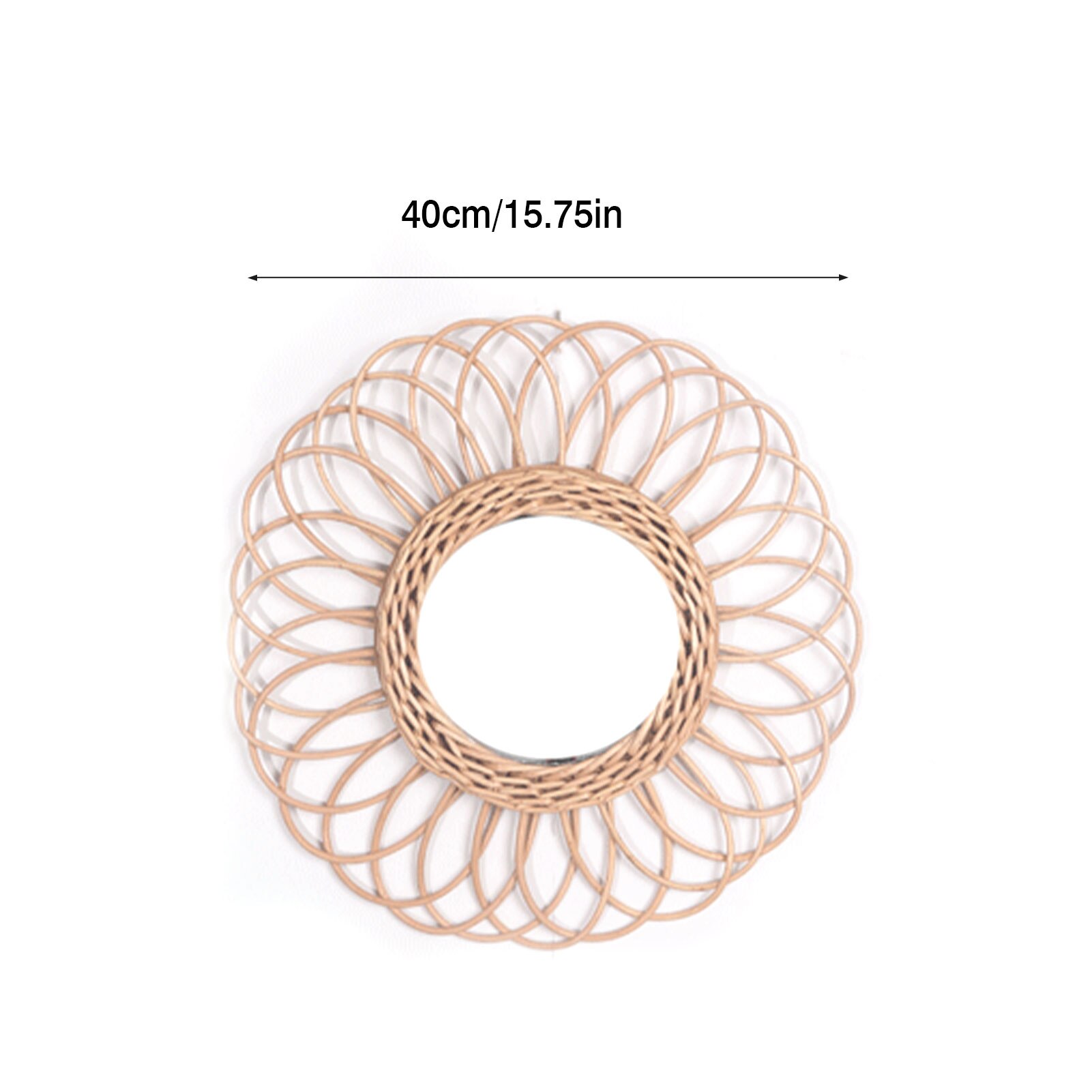 Rattan Dressing Mirror Innovative Art Decor Round Mirror Living Room Wall Hanging Mirror Bathroom Decoration Makeup Mirror: K