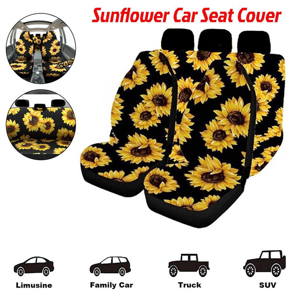 INSTANTARTS-Fundas de asiento de coche con estampado Floral, Hawaiano, Polinesia, Plumeria hibisco, juego completo de 4 fundas lavables