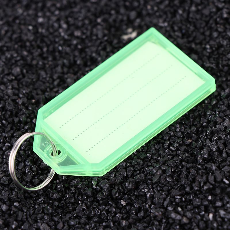 50 Stuks Plastic Key Id Label Tags Met Split Ring Sleutelhanger Naam Adres Wandelen Venster Bagage Card