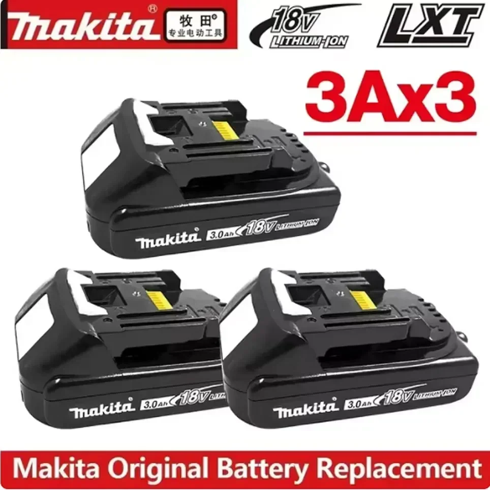 Originele Makita 6Ah/3Ah/Makita 18V Batterij BL1830B BL1850B BL1850 BL1840 BL1860 BL1815 Vervangende Lithium Batterij: Beige