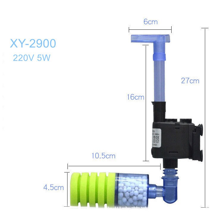 Spons Filter Aquarium Aquarium Filter Aquarium Filter Mini Aquarium Filter Pomp Spons Aquarium Met Dompelpomp: XY-2900