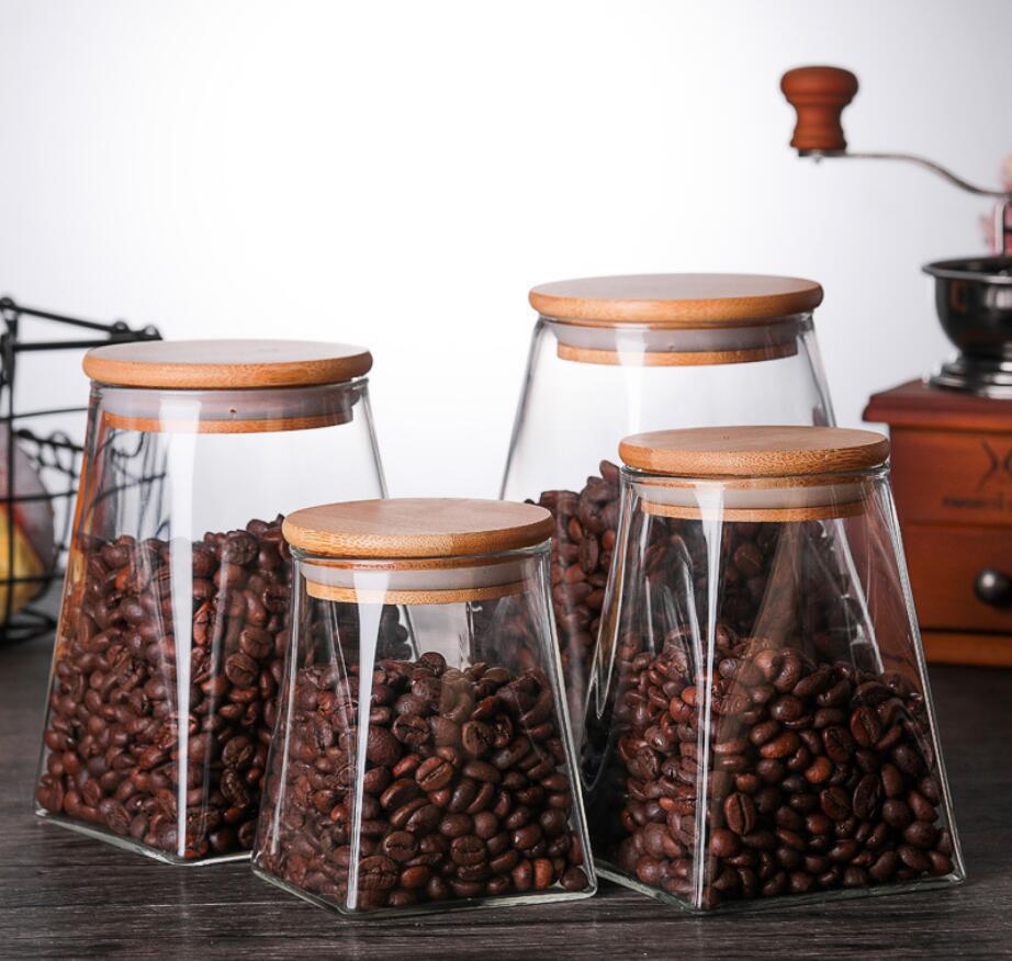 Heat-Resistant Glass Tea Containers Square Glass Storage Jar Glass Bottle kitchen storage container storage containers