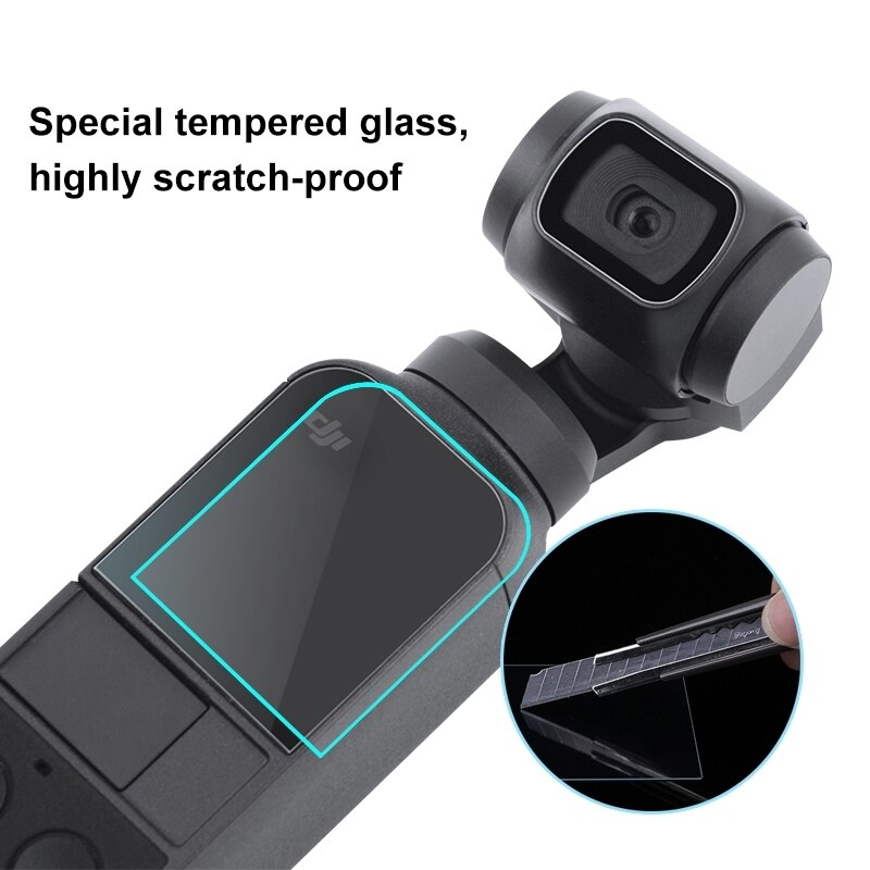 Puluz 9H 2.5D Hd Gehard Glas Lens Protector + Screen Film Voor Dji Osmo Pocket 2 / Gimbal Glas film Camera Screen Protector