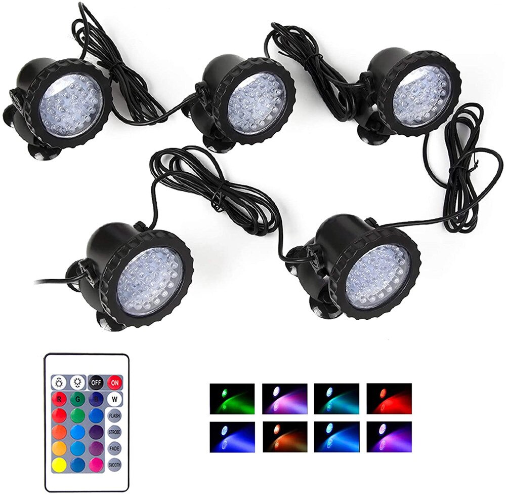 RGB Tauch Teich Schwimmbad Lichter IP68 Wasserdichte Unterwasser Aquarium Strahler 36 LED Garten Landschaft Rasen Licht
