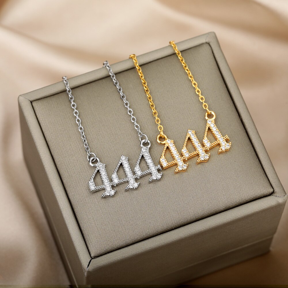 Angel Nummer Kettingen Voor Vrouwen 111 222 333 555 666 777 888 999 444 Devil Ketting Rvs Hanger Mannen bff Goth Sieraden