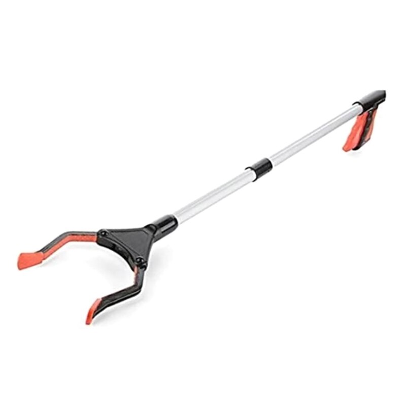 Pinzas largas plegables para recoger basura, herramienta de recogida, Clip curvo para basura, portátil: orange