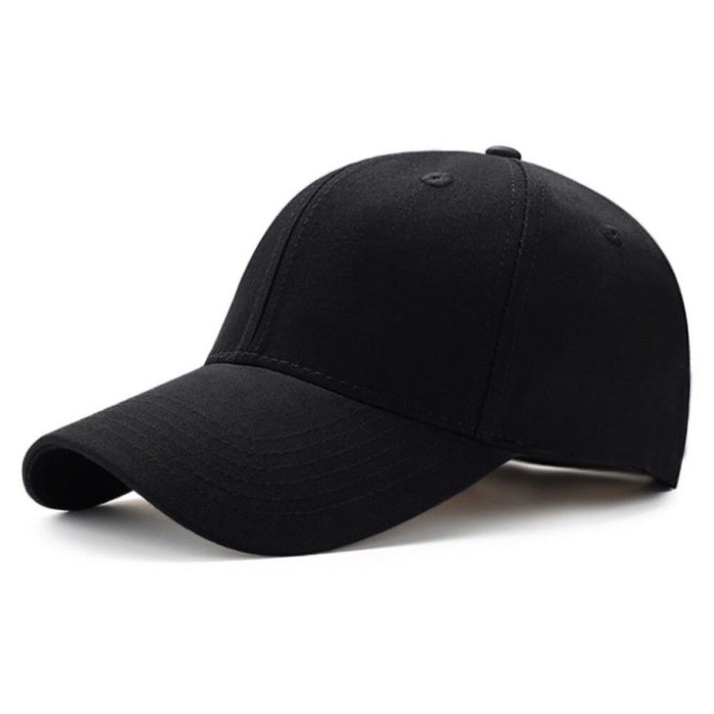 Mænd kvinder almindelig buet solskærm baseball kasket hat ensfarvede justerbare kasketter streetwear snapback trucker hat: Sort