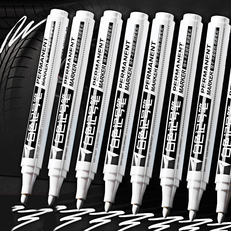 White Marker Pens 0.8/1/2/2.8/5mm Oily Waterproof White Gel Pen DIY Graffiti Sketching Markers Stationery Wrting School Supplies