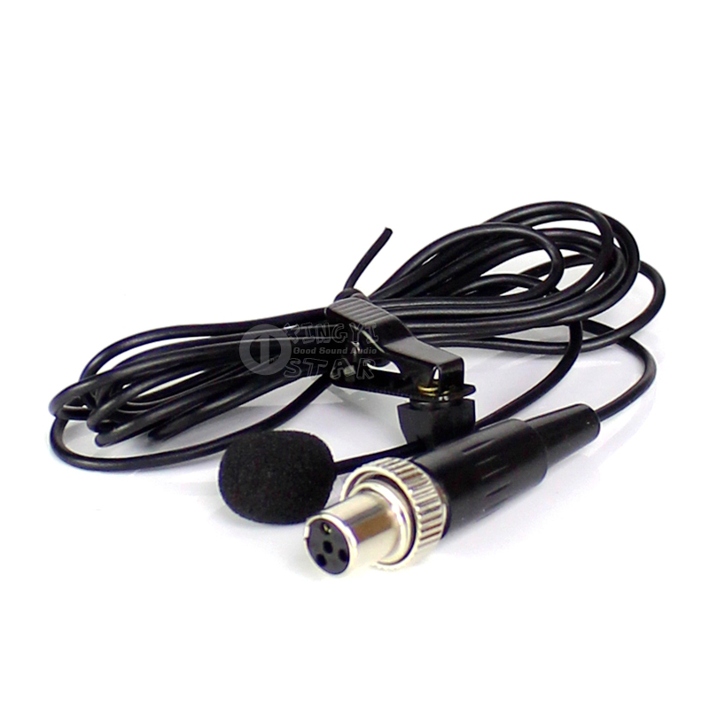 Mini XLR 4 Pins Lock Lavalier Microphone Clip Collar Mic Micro For MIPRO Wireless System Bodypack Transmitter Lapel Microphones