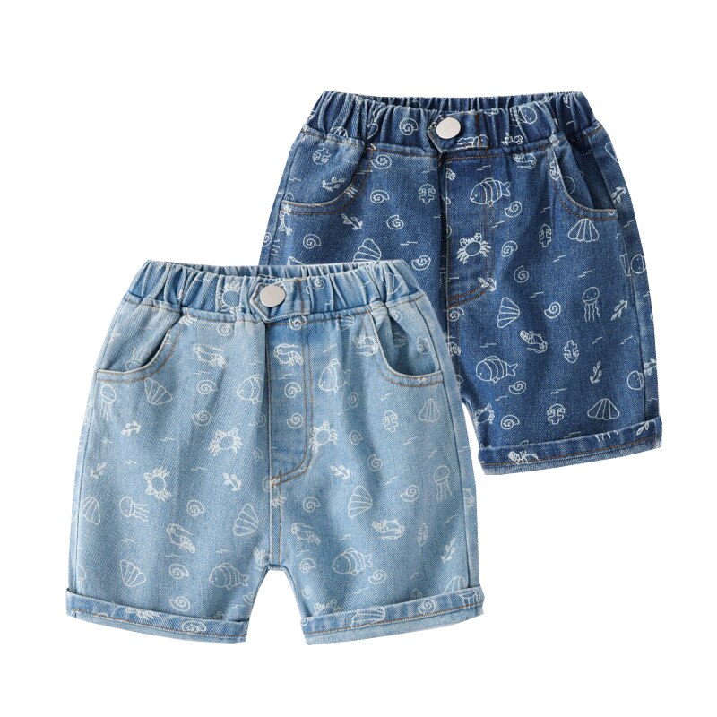 Simpatico cartone animato ragazzi pantaloncini estate bambino lunghezza al ginocchio pantaloni in Denim Jeans per bambini pantaloni bambini vestiti per bambini