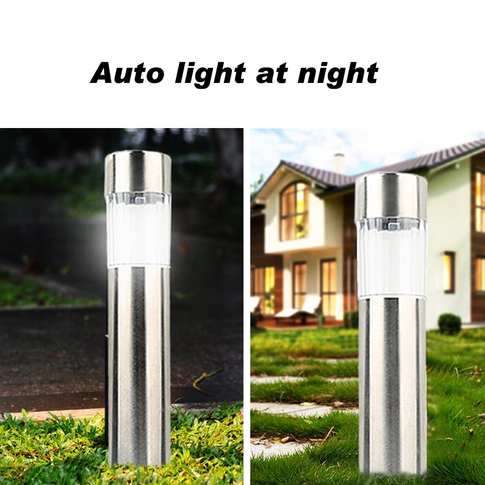 Waterproof Stainless Steel LED Solar Lawn Lamp Outdoor Decorative Ground Garden Light for Landscape Patio Path Lamp