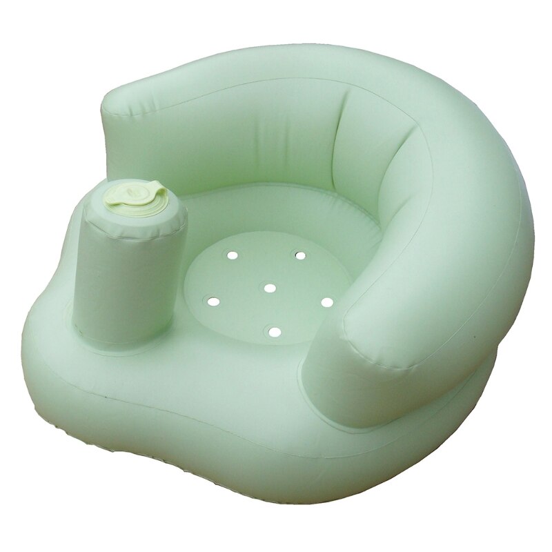 Bærbar baby læring sæde oppustelig bad stol pvc sofa brusebadstol til at spille spise badning lounging: Grøn