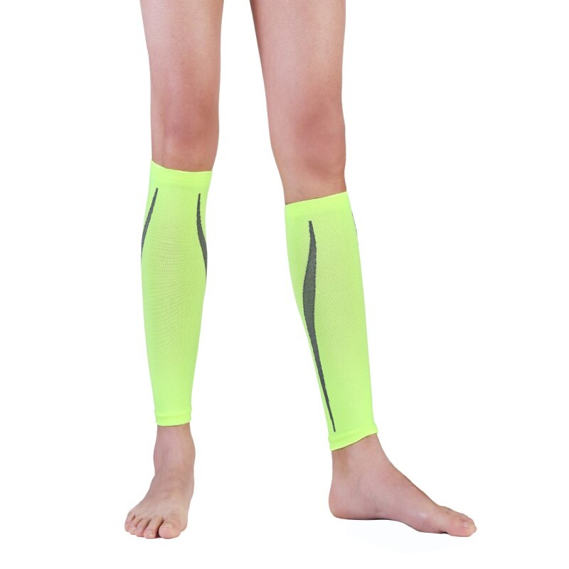 Unisex Donna Uomo Coppia Supporto Polpaccio Laureato Lunghezza Della Caviglia Supporto SocksSports Esercizio All'aperto: green