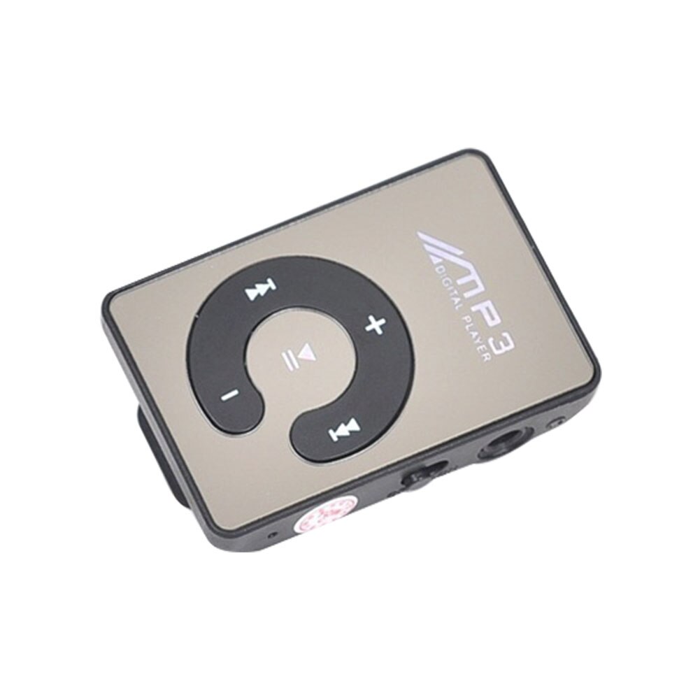 Miroir Mini lecteur MP3 TF carte Portable étanche numérique sport musique C bouton Clip numérique lecteur de musique USB1.1/2.0: Black
