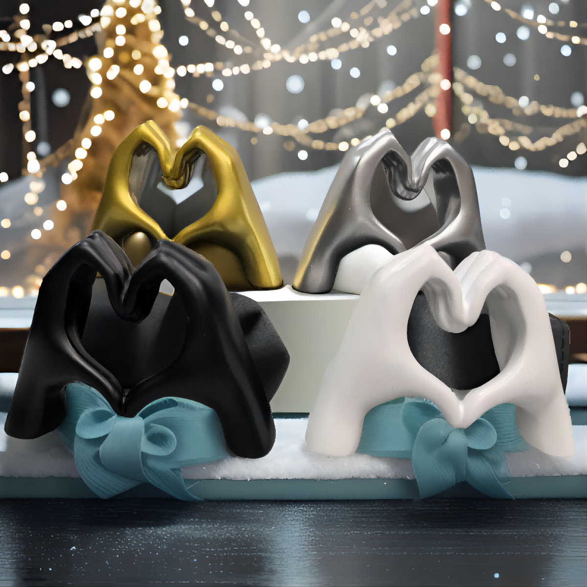 Estatua de mano de corazón para decoración de dormitorio, dedo de amor, escultura de gesto de mano moderna, estante de escritorio para el hogar