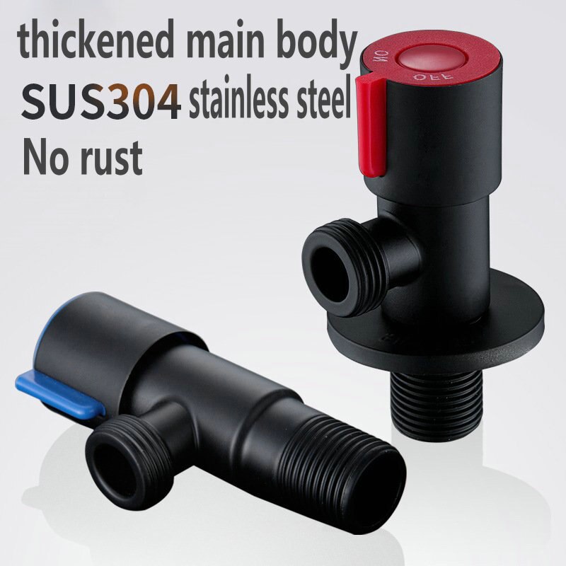 SUS304 Stainless Steel Black Paint Angle Valve for Kitchen Bathroom Toilet Cold and Water Stop Valve water supply valve