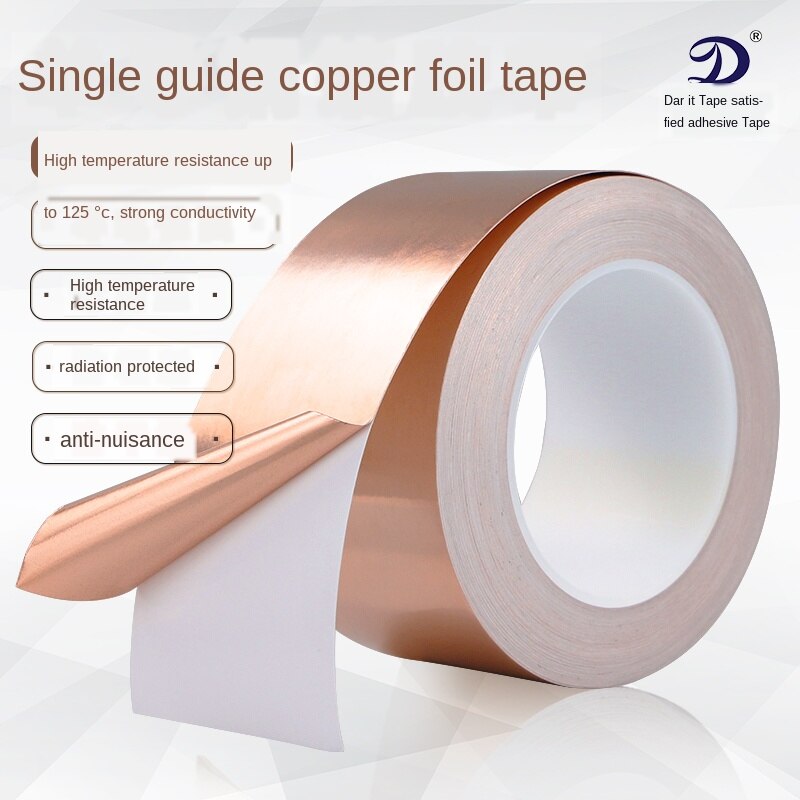 Single-Sided Conductive Copper Foil Tape Shielding Heat Resist Tape Anti-static SingleConductive Copper Foil Repair AdhesiveTape