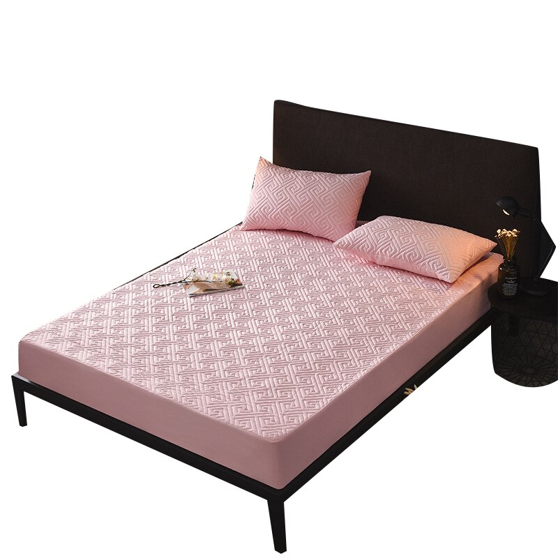 Zes Zijden All Inclusive Gewatteerde Matrashoes Zachte Vezel Topper Pad Vlakte Effen Kleur Bed Matras Protector Anti Dust mijt: 06 / 120x200cm