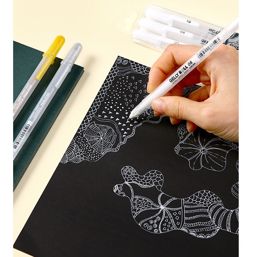 Sakura-rotulador de Color blanco, dorado y plateado, rotulador de pintura para dibujo, arte, papelería japonesa, suministros para oficina y escuela, H6499