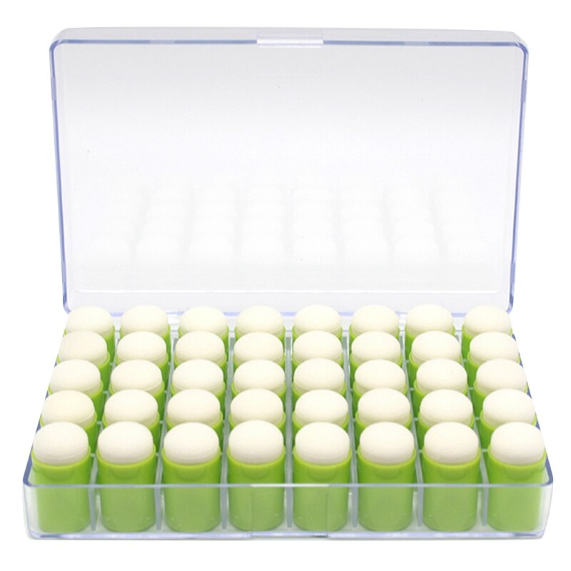40Pcs Finger Sponge Daubers Painting Ink Pad Stamping Brush Craft Case Art Tool with Box Scrapbooking DIY Crafts: Green