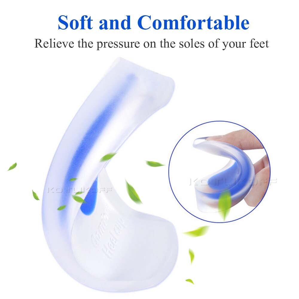 Almohadillas de Gel de silicona para talón, plantilla para aumento de altura para zapatos, insertos para fascitis Plantar, esparto de hueso y dolor de Aquiles