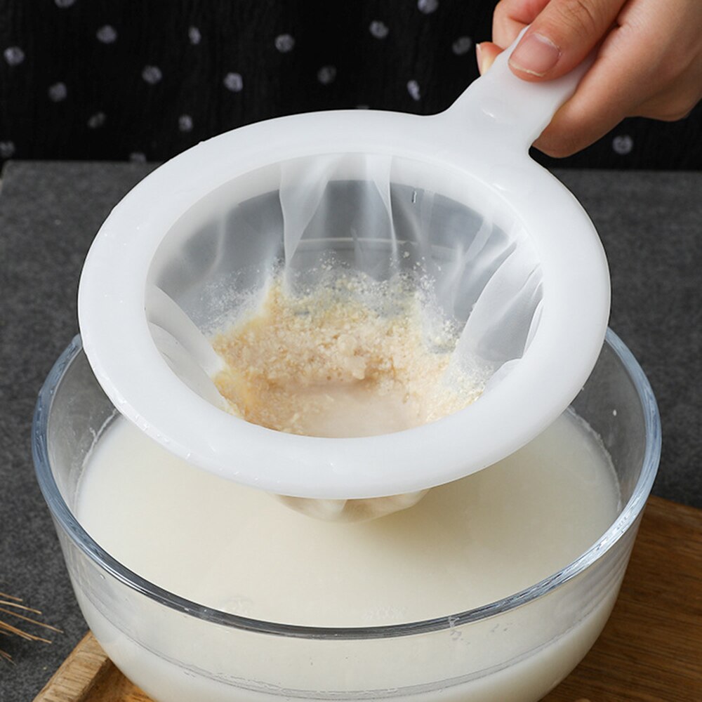 100/200/400 Meshs Soy Milk Filter Kitchen Ultra-Fine Mesh Strainer Kitchen Nylon Mesh Filter Spoon For Milk Coffee Fruit Juice