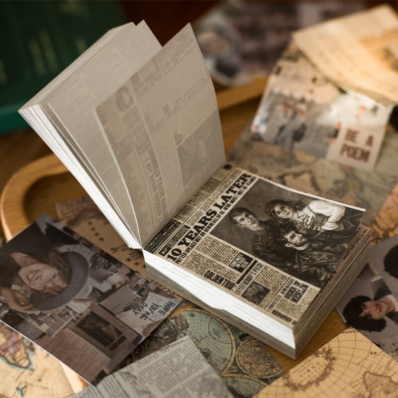 165 stk / mye retro materiale papir samler skrivbart papir til minne om scrapbooking dagbok album papirvarer dekorasjon