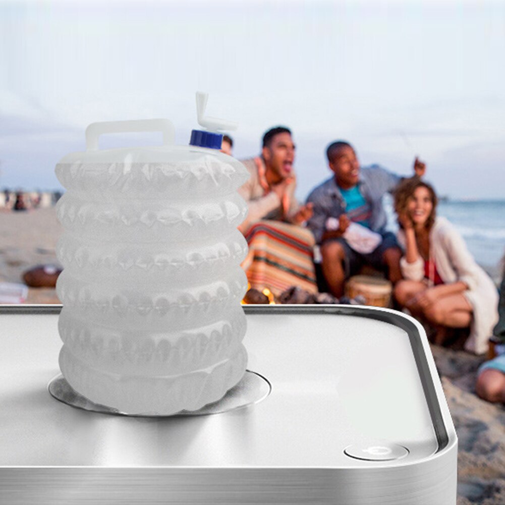 5L Grote Capaciteit Opslag Water Container Wandelen Draagbare Met Tap Outdoor Wit Drinken Inklapbare Camping Pe Niet Giftig