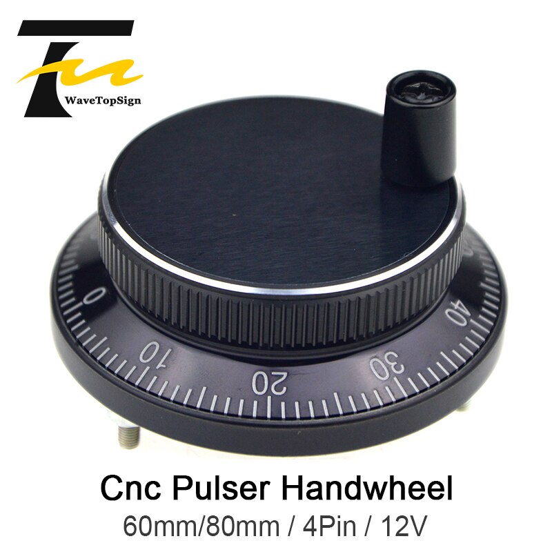 WaveTopSign CNC pulseur volant diamètre 60mm ou 80mm Voltgae impulsion 25 DC 12V 4 broches CNC Machine manuel impulsion codeur générateur