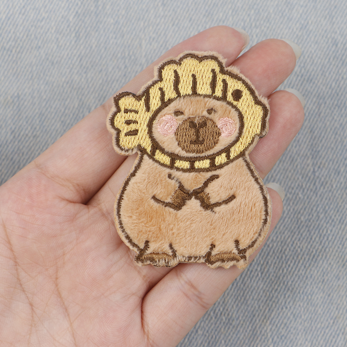 Parche bordado de capibara bonito, parches para planchar con animales de dibujos animados para ropa, parches adhesivos para ropa, insignias para coser DIY