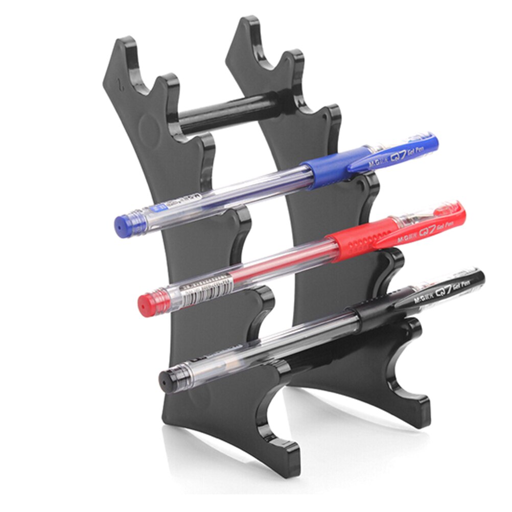 TUANTUAN Plastic Transparent 6 Slot Pencil Pen Spoon Jewelry Display Holder Stand Rack: Black