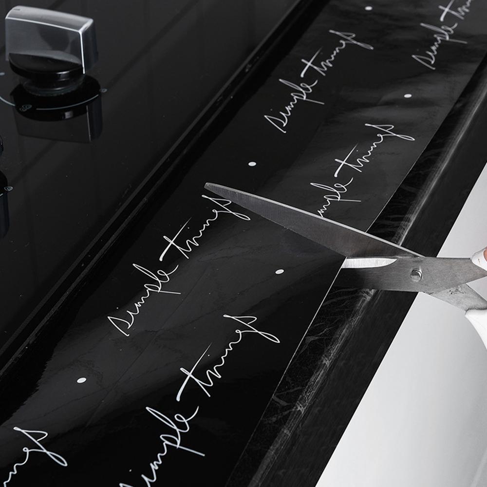 Køkken anti-olie wallstickers aluminiumsfolie varmebestandig vask hjørne selvklæbende vandtæt titel plakat dekoration klistermærke