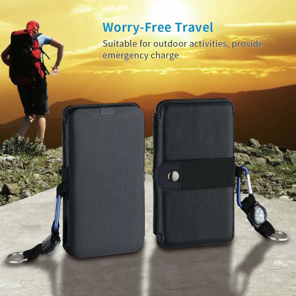 Portable Folding Solar Charger Cells 12W Outdoor Solar Panels Bag USB Output Devices for Smartphones