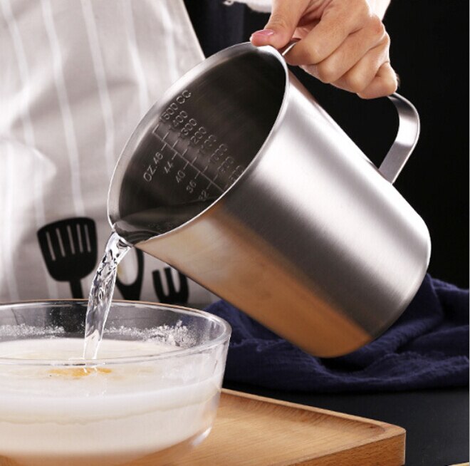 350ml Measuring Cup Steaming Frothing Pitcher Stainless Steel Measuring Cup with Marking and Handle
