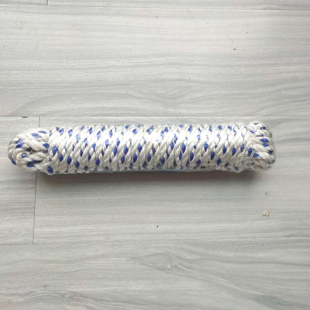 Rope Polyester 3 strand twisted ropes Dia 8mm Length 10 Meters