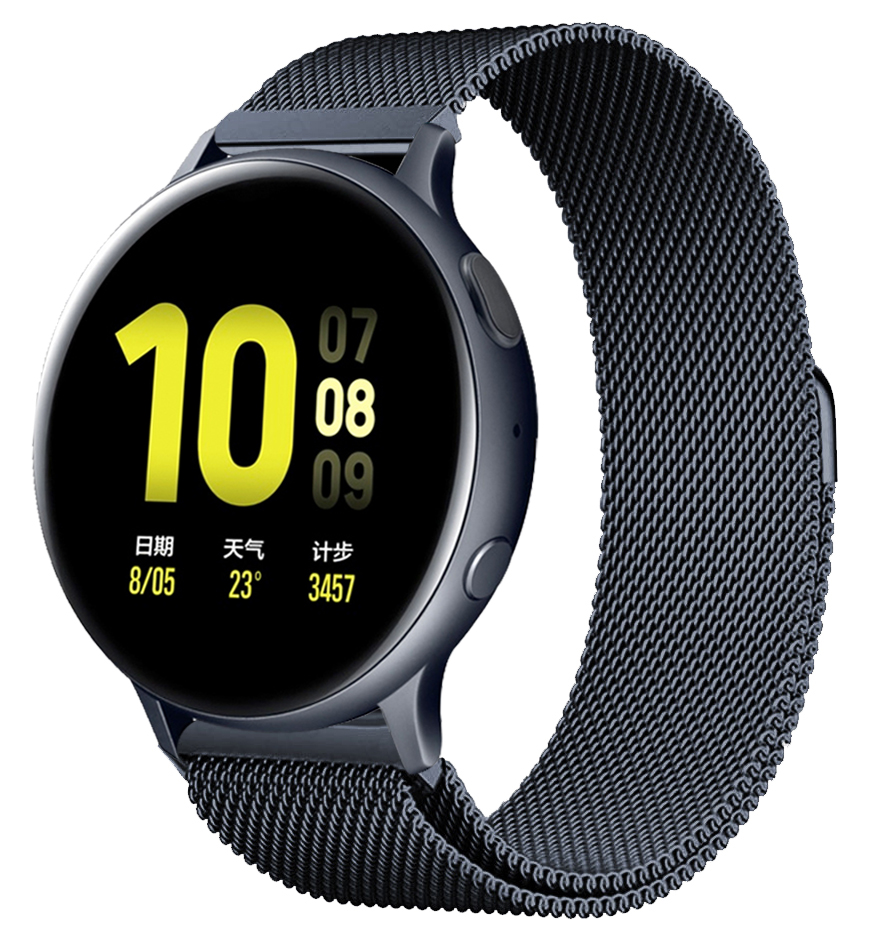 Correa de bucle milanés para garmin vivoactive 5 Denver sw360 DW reemplazo 20mm 22mm pulsera correa de reloj Amazfit MOTO Universal: Negro y gris / 17 mm