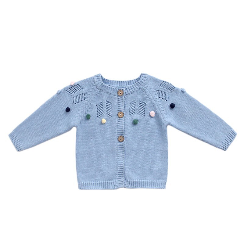 Children Kids Sweater Autumn Baby Girl Boy Knitting Ball Cardigan Casual Outerwear Coat Clothes 0-24M: Blue / 12M