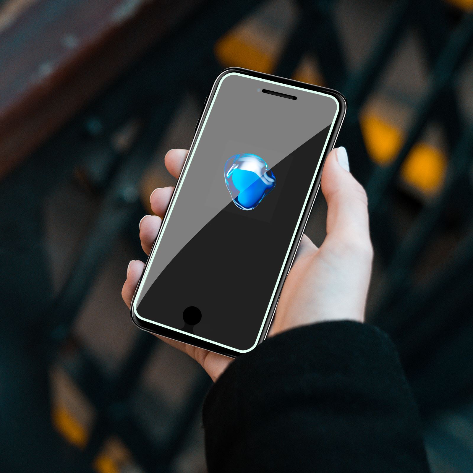 Mobile Phone Full Screen Cover Night Glowing Edge Phone Tempered Glass Film Guard Edge Screen Protector Film for iPhone model