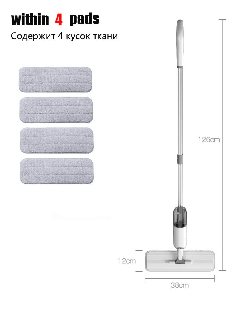 Sproei-wringmop voor het reinigen van vloeren, xiaomi stoomdweilen, ramenreiniger, huisverlichting, aanbiedingen voor huis- en keukenvloerreinigers: Dweil en 3 stuks doek