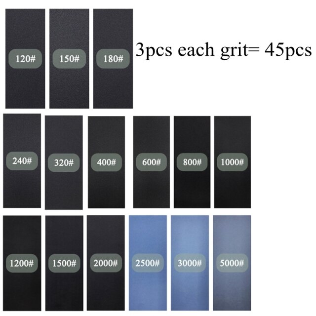 20pc Set di carta vetrata 1000/2000/3000/5000/7000 grana carta abrasiva carta abrasiva abrasiva ad acqua/a secco per lucidatura di metalli in legno Automotive: Viola