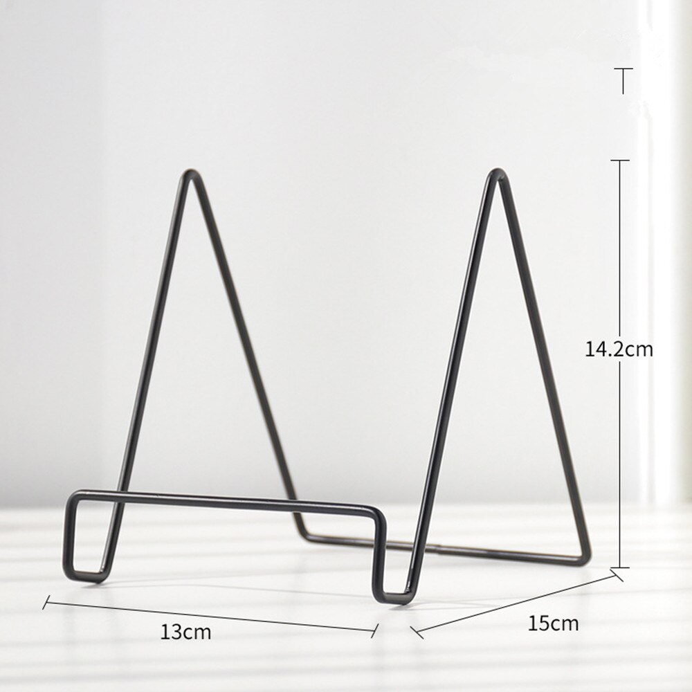 Geometric Iron Storage Rack Home Office Desktop Mobile Phone Stand Holder Multi-functional Rack Storage Organizer Kitchen Items: style2 L black