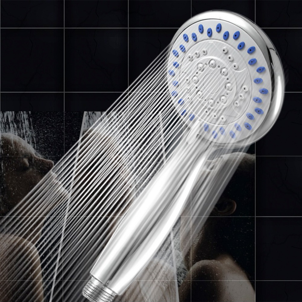 Elektrisk varmvattenberedare delar silverfärgad krom duschmunstycke med 3- läges funktion spray anti-kalk universal handhållen hem