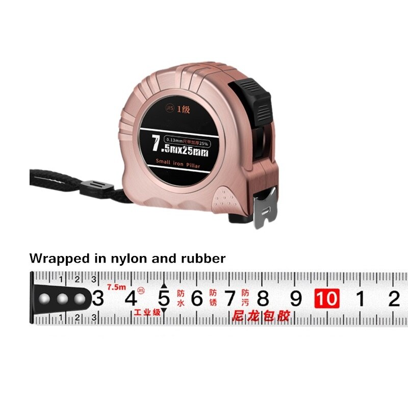 Retro Portable Steel Tape Measure Nylon Material Resistance To Fall Waterproof Distance Measuring Tool 3M 5M 7.5M 10M Available: Wrapped nylon rubber / 7.5M