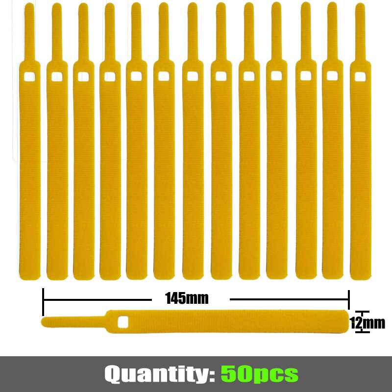 50 stücke 12mm * 145mm Verschluss Band kabelbinder Klebstoff Magie Haken Schleife Stock bulckle Gürtel Bündel Draht linie Band schnur: Farbe 10