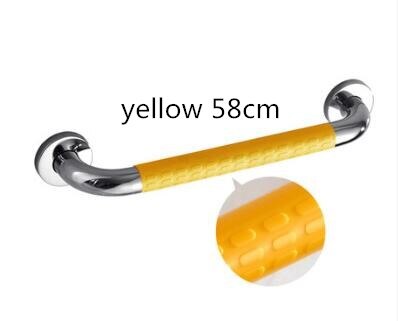 Stainless Steel Bathroom Safety Grab Bar Bathroom Shower Toilet Safety Handrail Elderly Wall Handrail Grip Handle: yellow 58cm