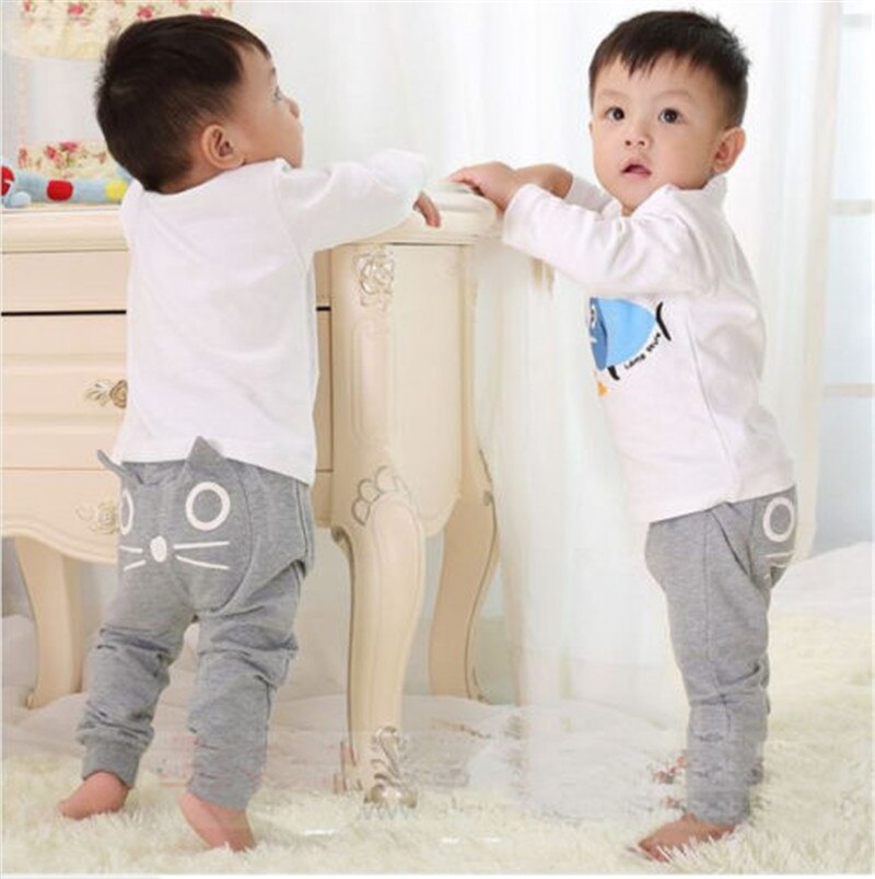 3-24Months Baby Baby Meisjes Jongens Casual Katoenen Broek Kat Patroon PP Broek Herfst Lente Uitloper Outfits Broek